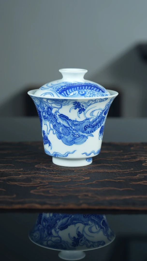 瓷片?*号《龙纹图》两才盖碗