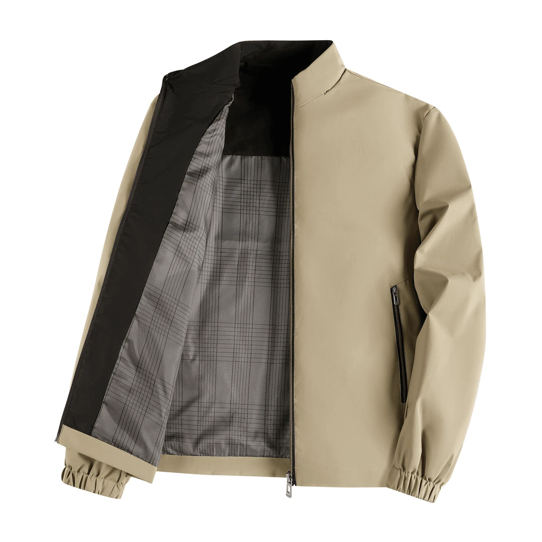 【宽松拍大】中年商务夹克男夹克衫立领男士外套上衣春季大码纯色