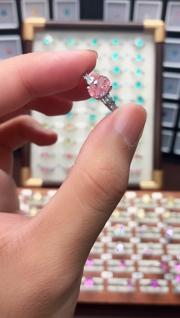 戒指彩色蓝宝石银S925镶嵌111