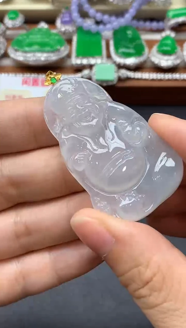 颈饰18K金镶嵌翡翠85-中国好珍宝