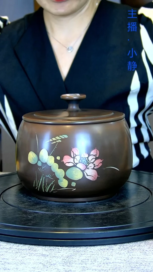 建水全手工紫陶茶罐精磨130