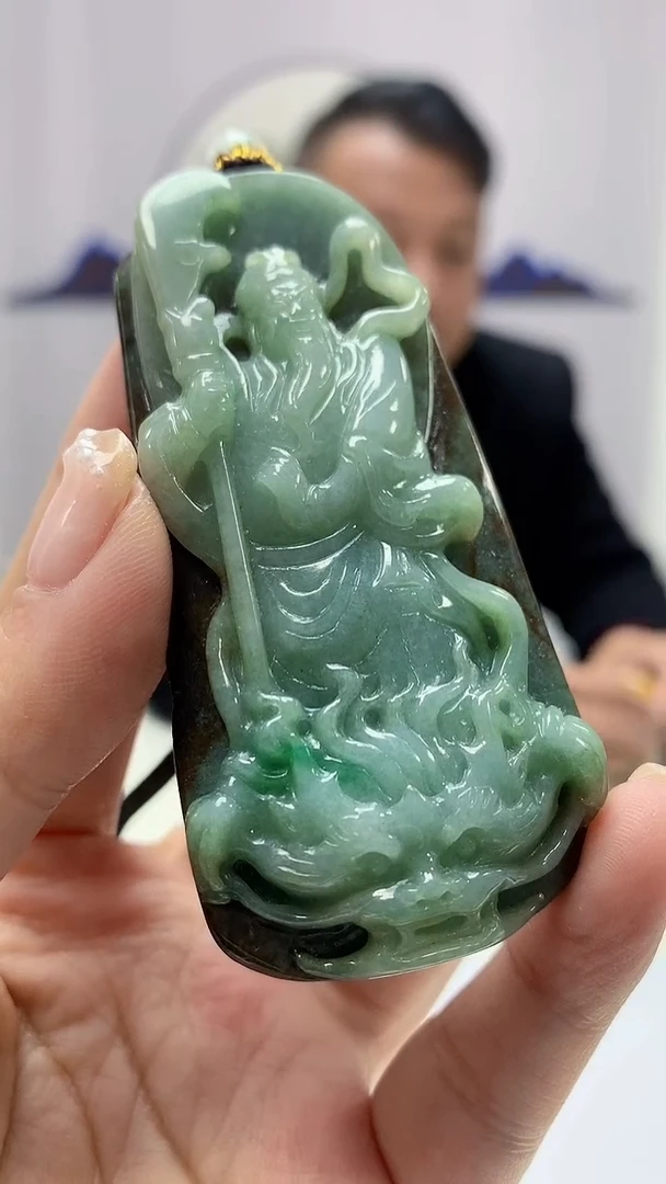 【闪购商品】定制翡翠未镶嵌4969ms-毛货关公285