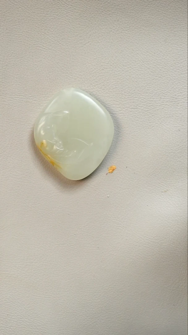 未镶嵌和田玉挂件荷花牌