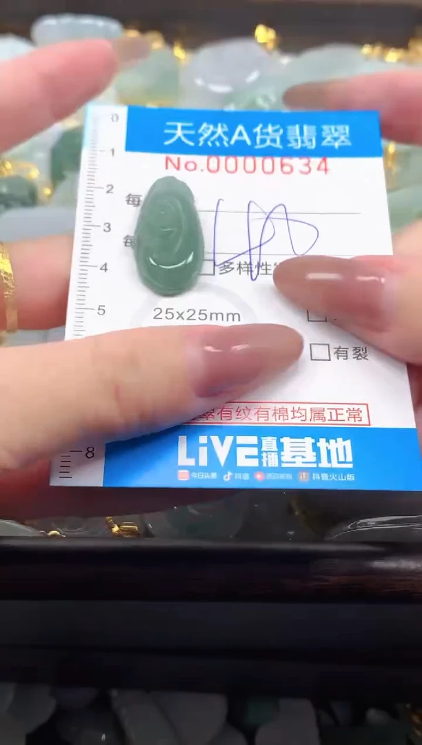 颈饰未镶嵌翡翠净货挂件-0634