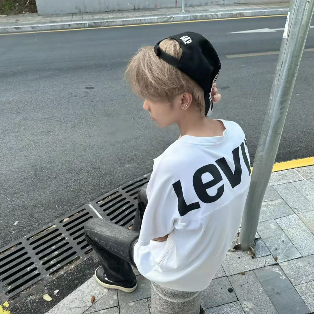 烂番茄Levis美式高街背标短袖男夏季潮牌260g纯棉潮流宽松T恤