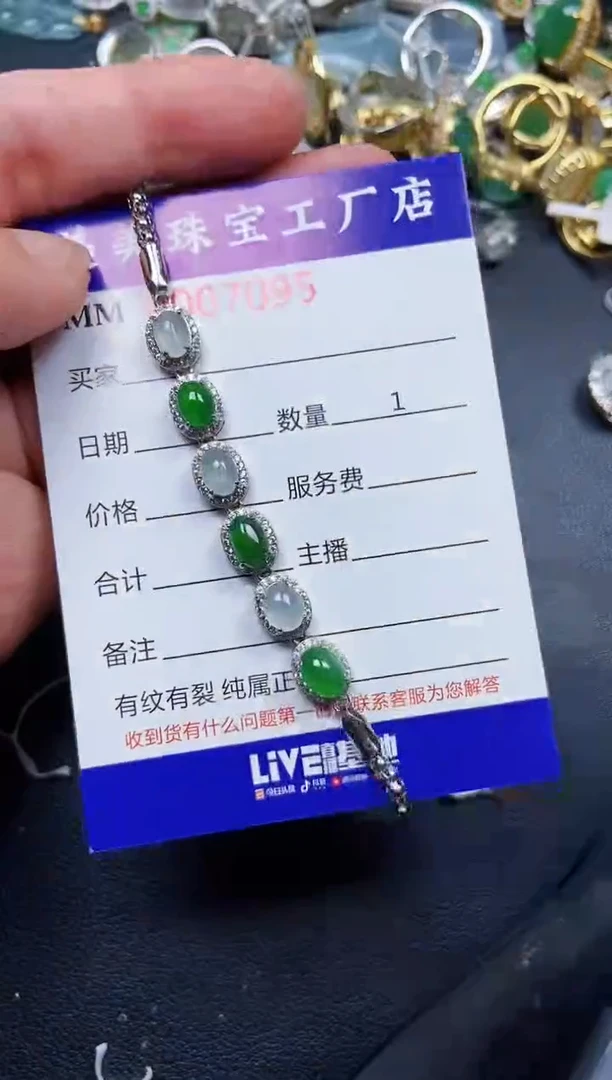 翡翠银S925镶嵌颈饰7095