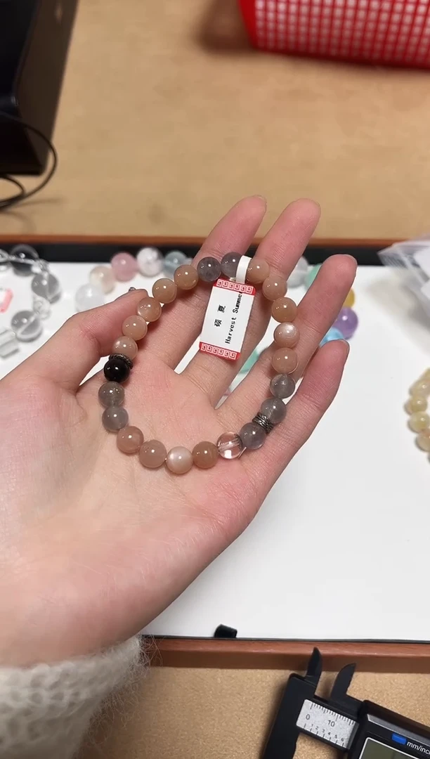 未镶嵌手链水晶13-21月光石设计款手串