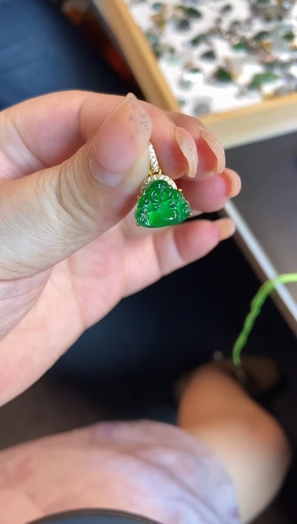 翡翠银S925镶嵌吊坠(不含链)1