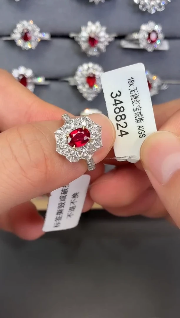 戒指18K金镶嵌红宝石【闪购】1.01ct/无烧鸽血红