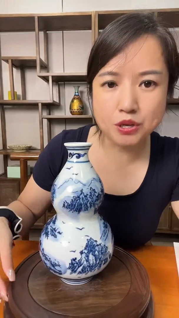 陶瓷景德镇 家居饰品陶瓷茶周边青花瓷葫芦瓶29.9
