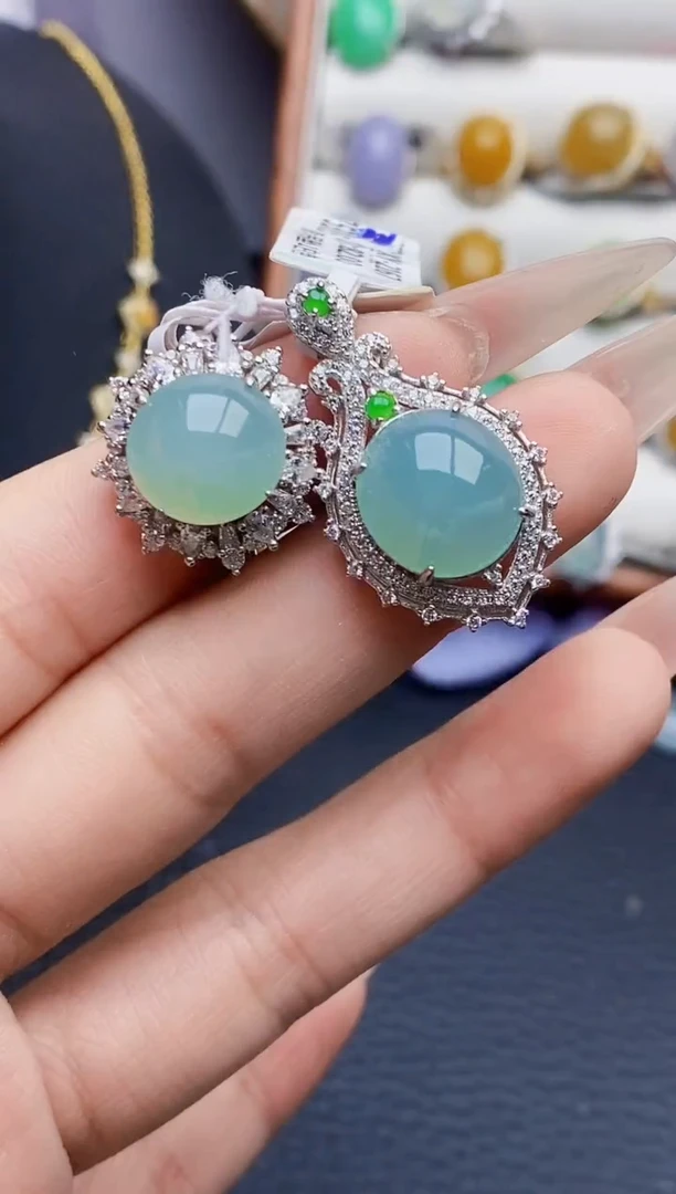 银S925镶嵌戒指翡翠3836