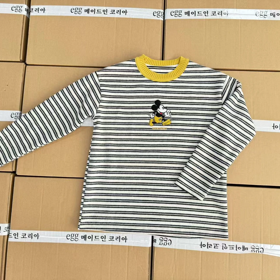 【嘻嘻家】韩系休闲时尚百搭针织卓娃条纹衫27116