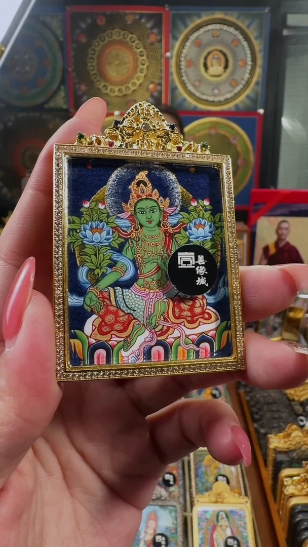 吊坠壹善缘城手绘唐卡禄蠹
