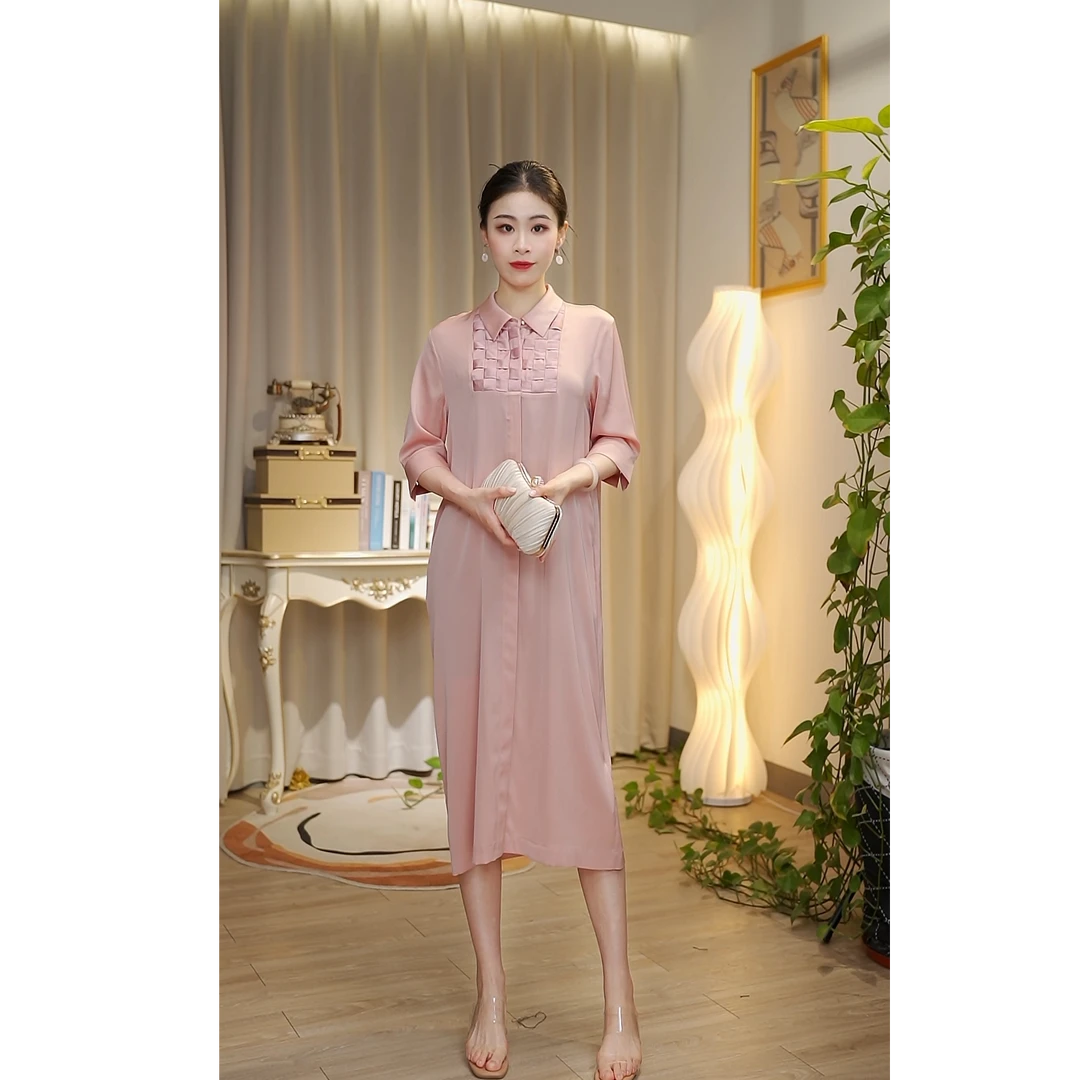 【七景超级太太】2025新款气质长款女装宽松连衣裙 SL25006