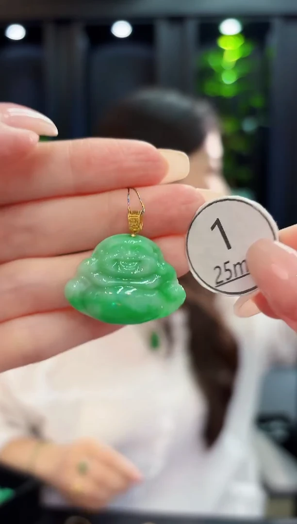 颈饰18K金镶嵌翡翠 缅料A货/支持复检/一件