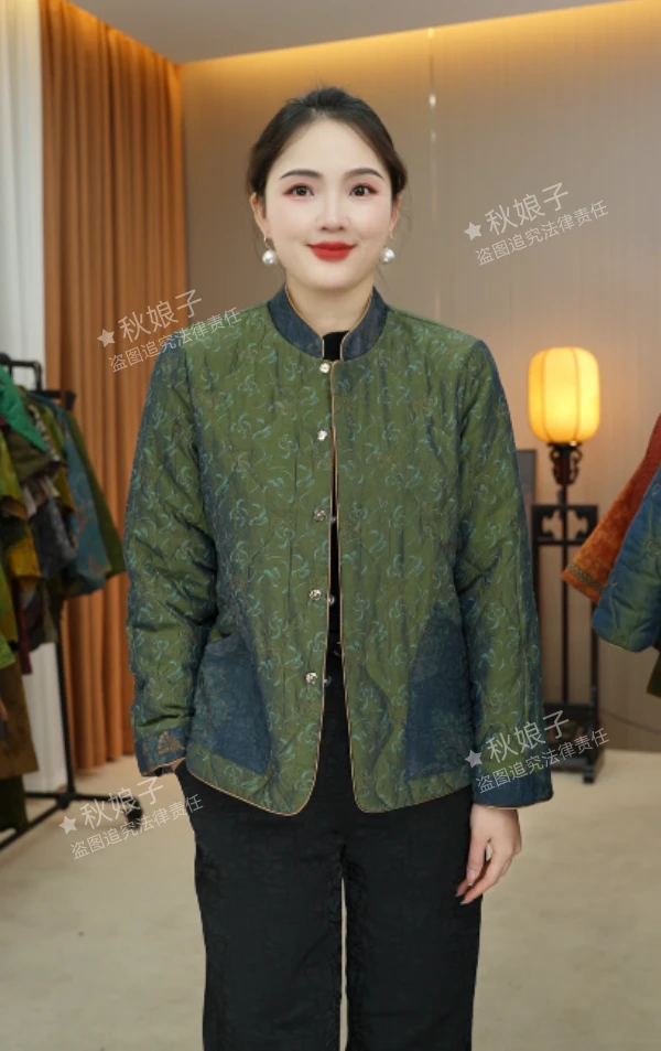 【水墨云莲-高定棉服】新款典藏刺绣加厚两面穿棉服