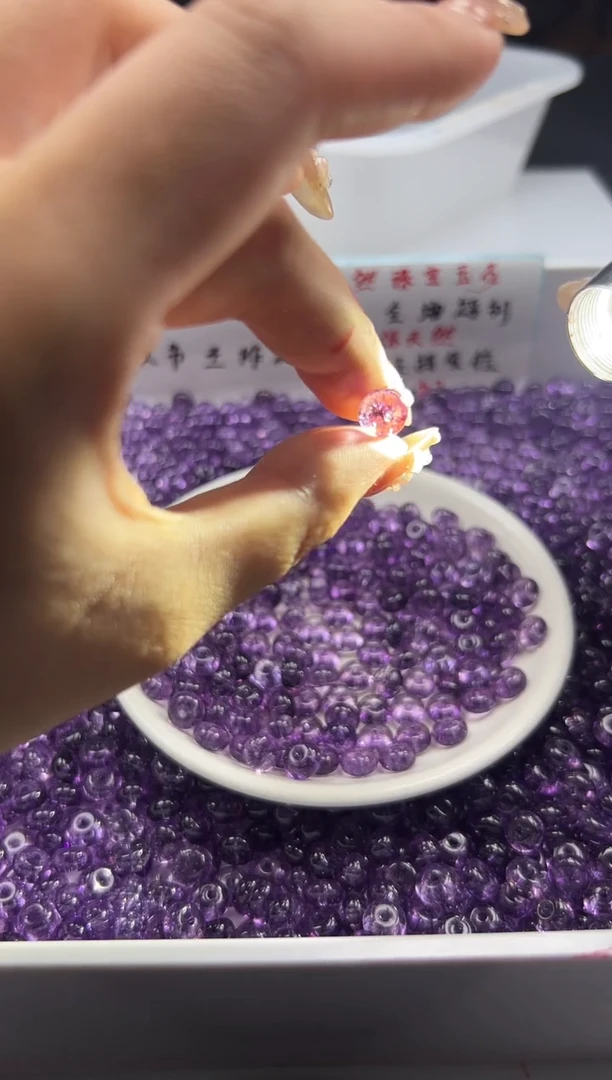颈饰未镶嵌水晶w1787乌拉圭紫阿赛算盘8*4mm*20颗