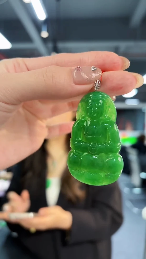 【闪购商品】翡翠颈饰18K金镶嵌缅料A货/支持复检/一件