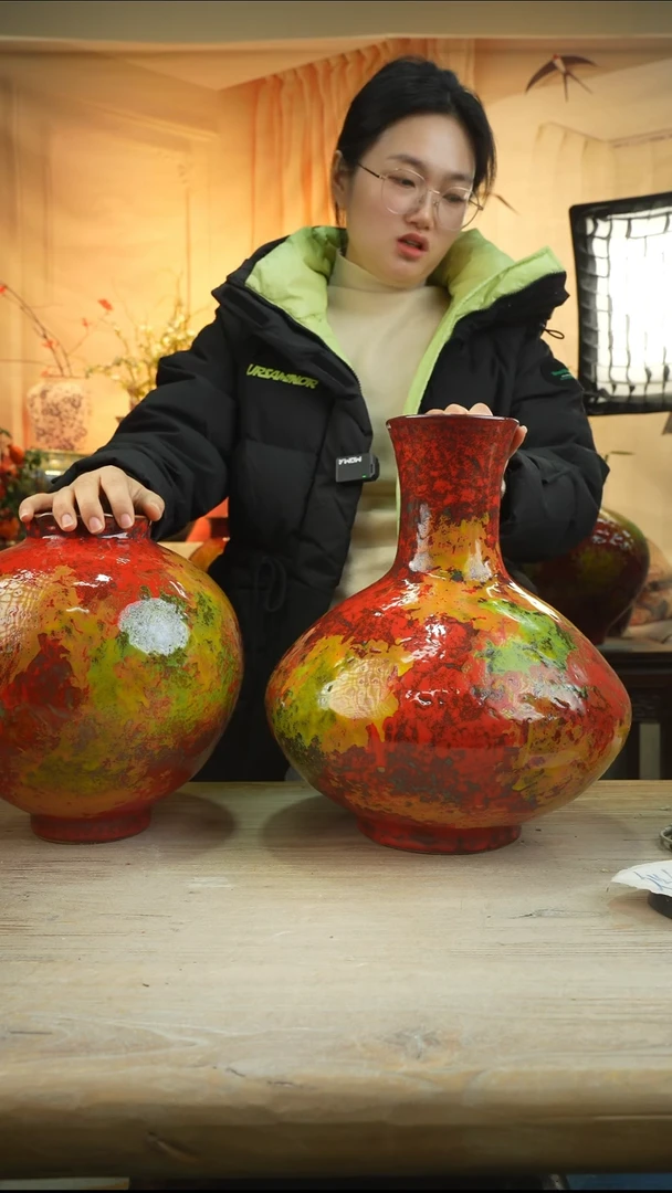 一大一小套组高温陶瓷花瓶