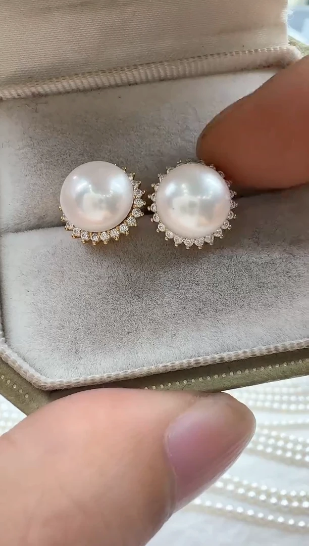 【闪购商品】淡水珍珠耳饰银S925镶嵌非基地发货不带证书