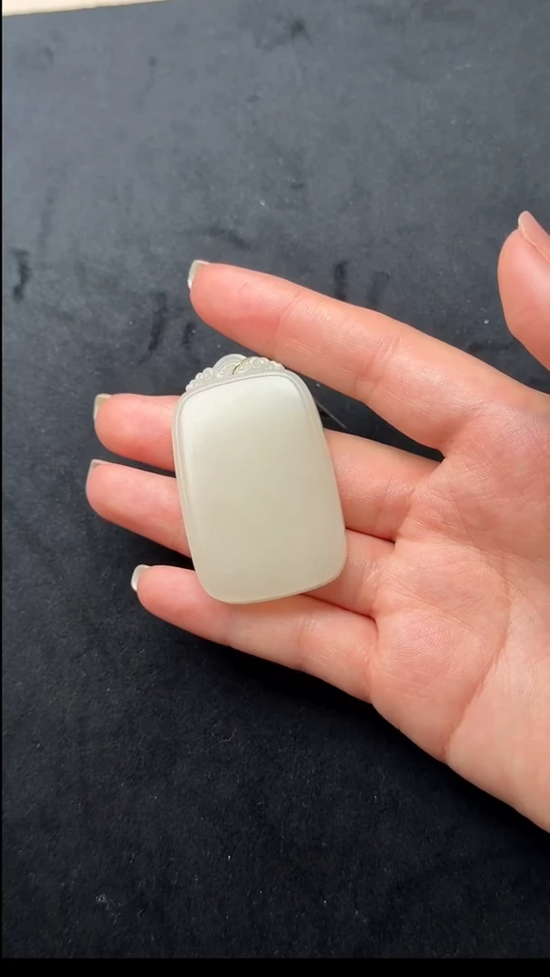 颈饰未镶嵌和田玉015-白玉平安牌-N0797-1224