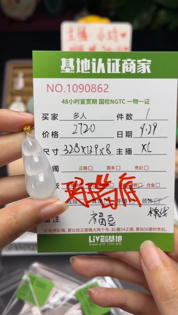 吊坠(不含链)18K金镶嵌翡翠多人