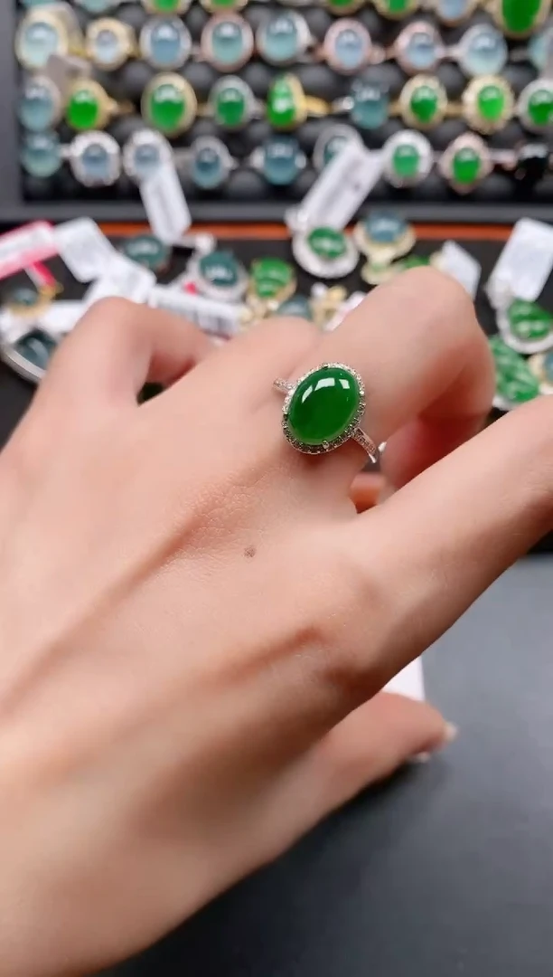 银S925镶嵌戒指翡翠111