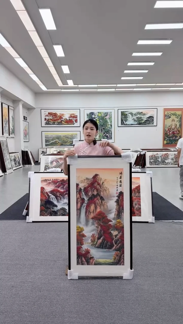 国画手绘  鸿运当头  125*65