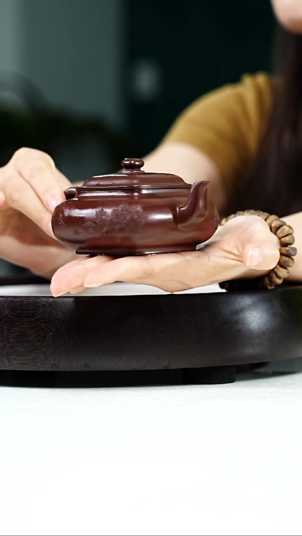 茶壶紫砂我*谁GHW-0095清韵四方-紫朱泥-190cc