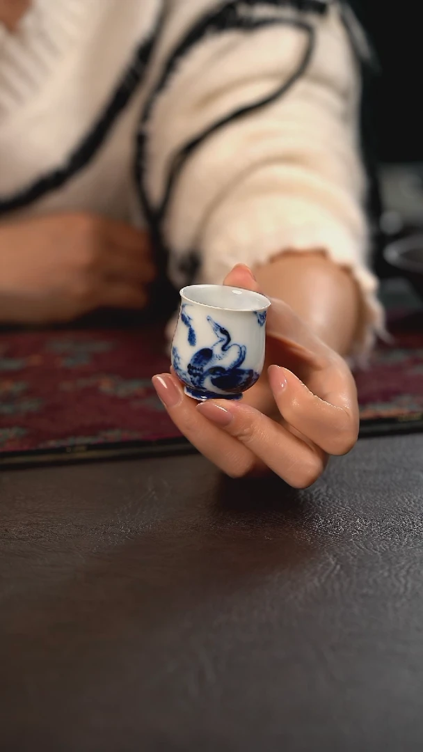 柴窑洪印慕明仿八大鸭先知小玉兰杯