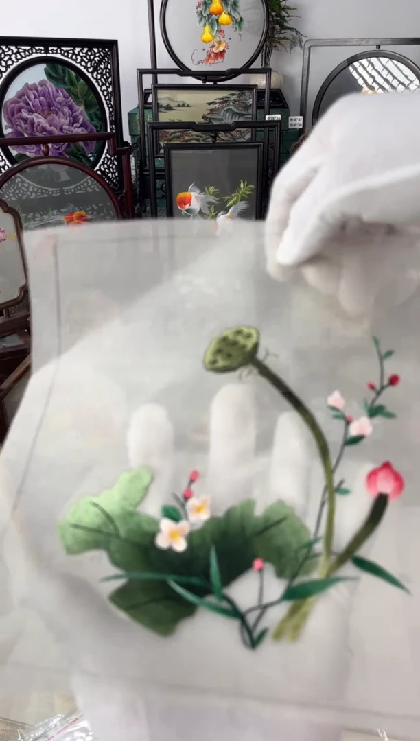 织绣纯手工苏绣双面绣片198