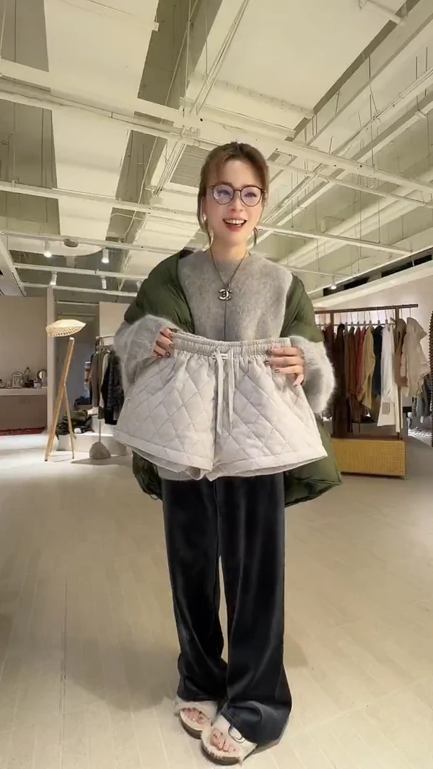 棉水泥色短裤水泥色短裤