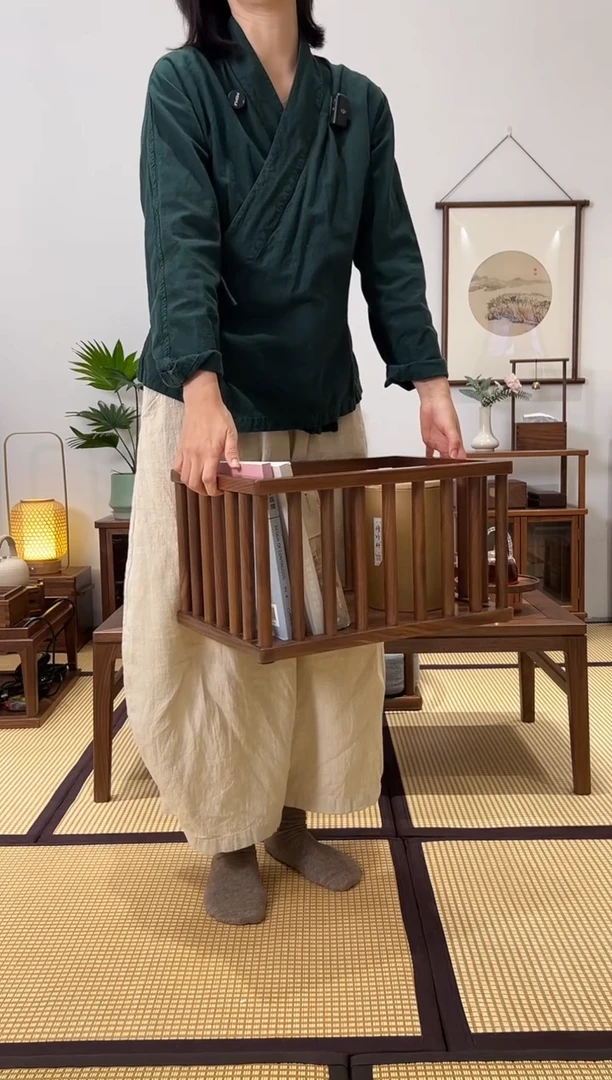 黑胡桃木杂物筐闪购链接