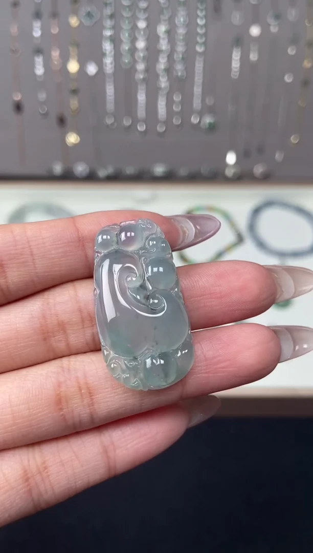 吊坠(不含链)未镶嵌翡翠天然缅甸翡翠A货招财如意