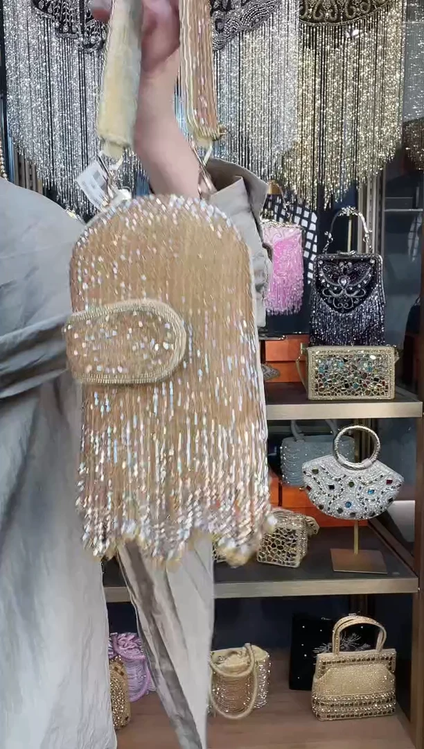 织物珠韵恒泽重工串珠手提包直播间女神专拍