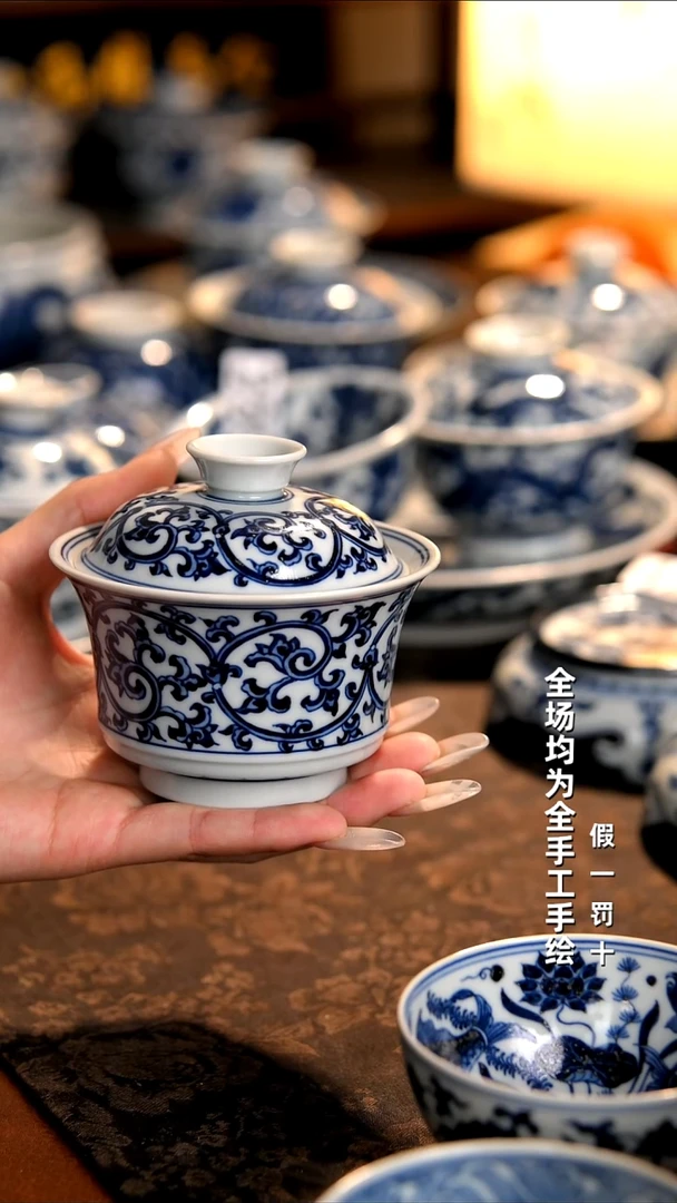 景德镇全手工手绘柴窑茶器福利