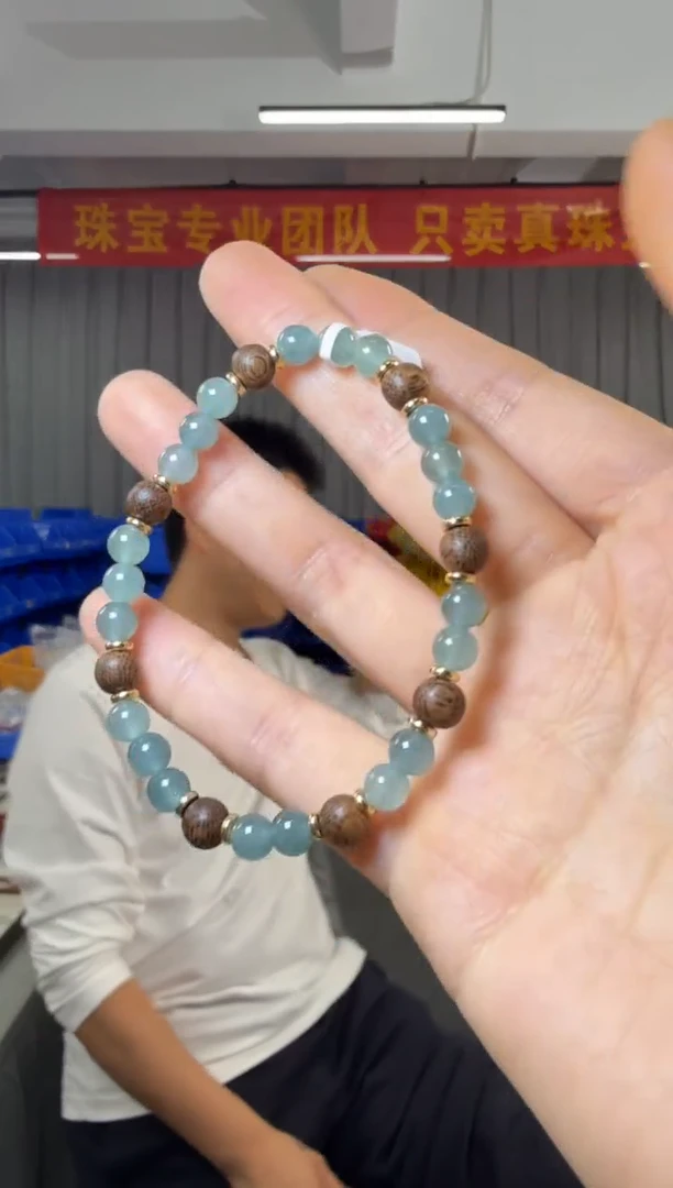 合金手串翡翠翡翠圆珠搭合金配件手串