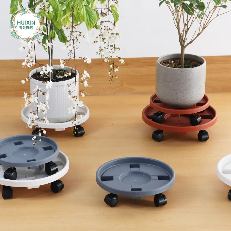 可移动花盆底座托盘带万向轮子加深五槽型环保PP树脂材质绿植花卉