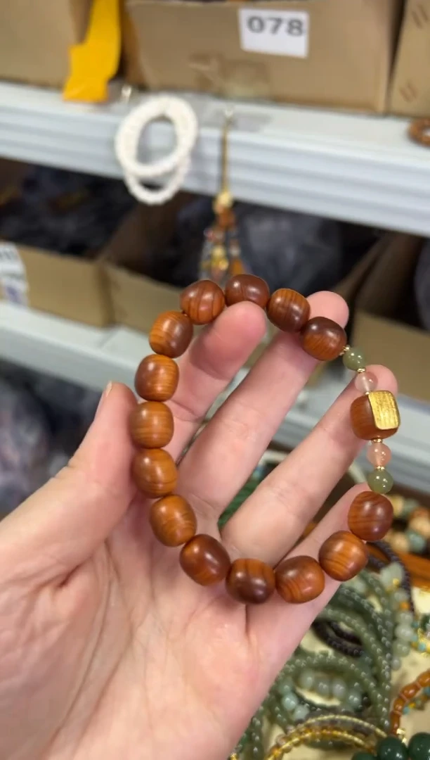 【闪购商品】柏木（崖柏）手串未镶嵌红油崖柏枣珠五条款手串[1359]