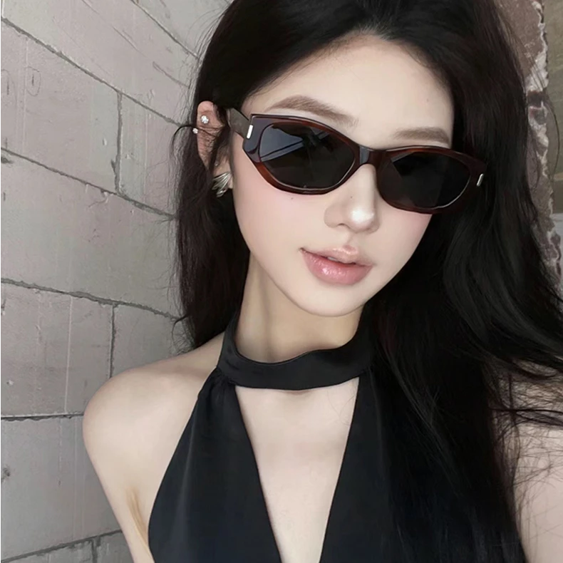 复古猫眼墨镜女潮个性可可镜海边遮阳防紫外线近视太阳眼镜方圆脸