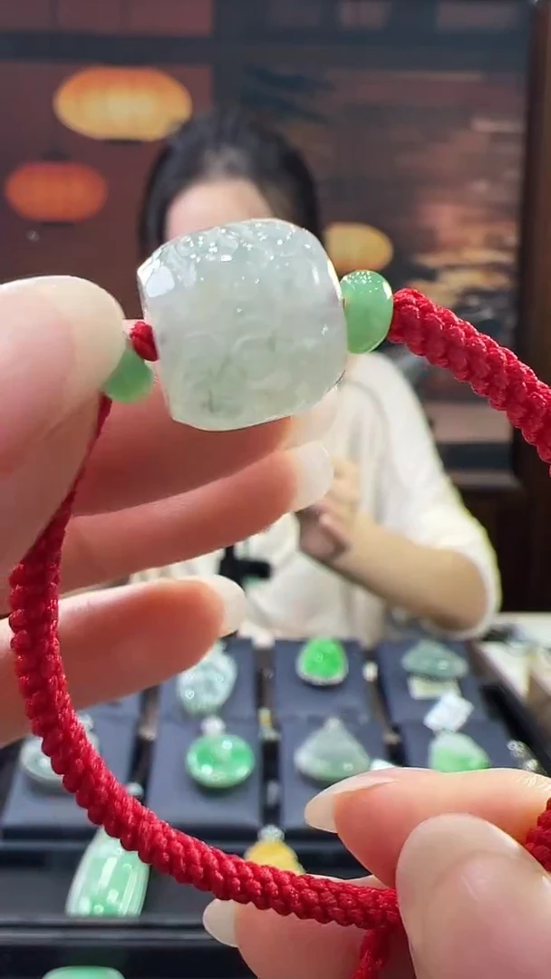 未镶嵌挂件翡翠圆珠手绳