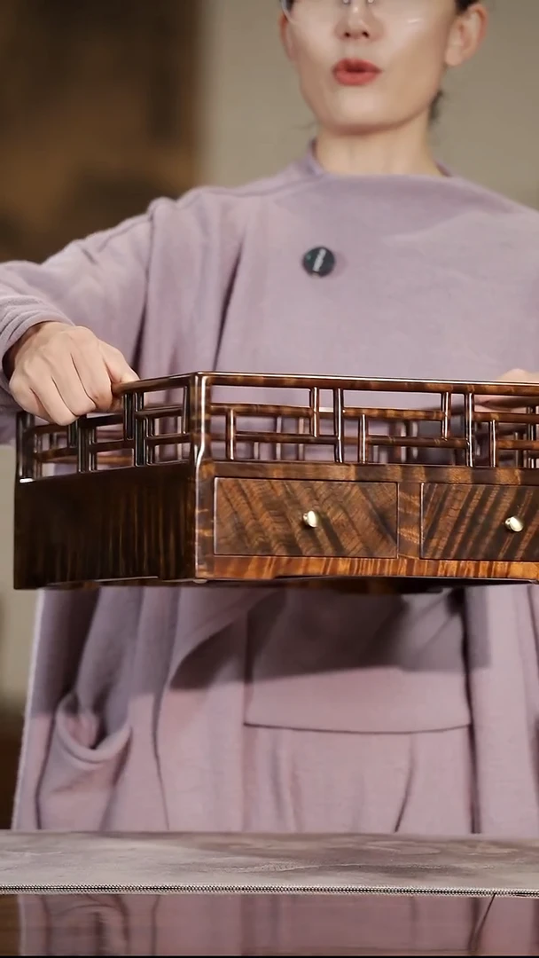 金丝楠水波纹精工都承盘