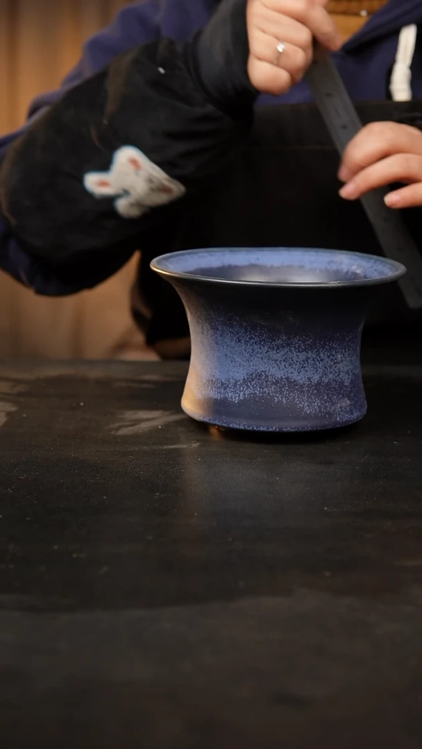 【闪购商品】瓷片 泥泥手工花盆口15高11