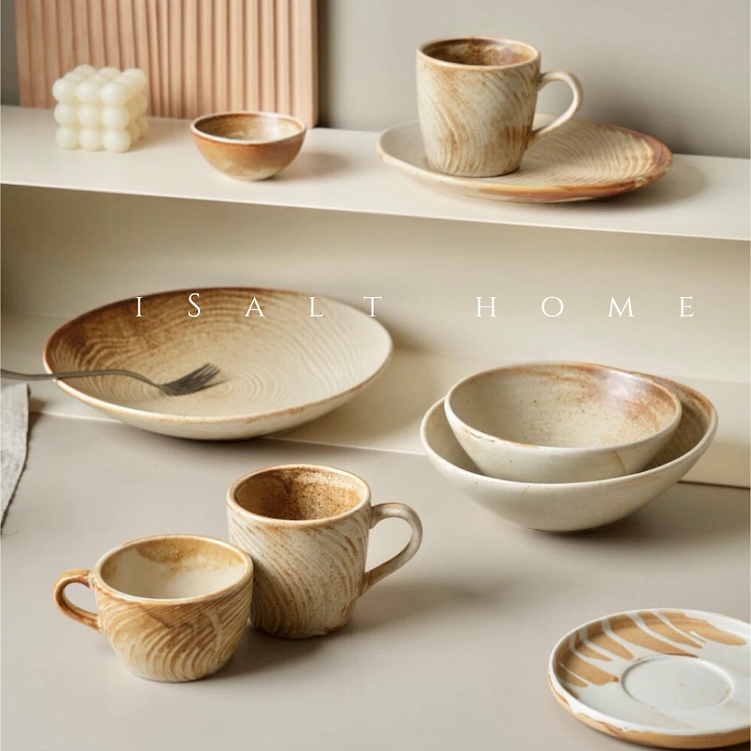 DXC年轮手作系列餐具窑变小碗饭碗早餐碗汤碗餐盘深盘汤盘咖啡杯