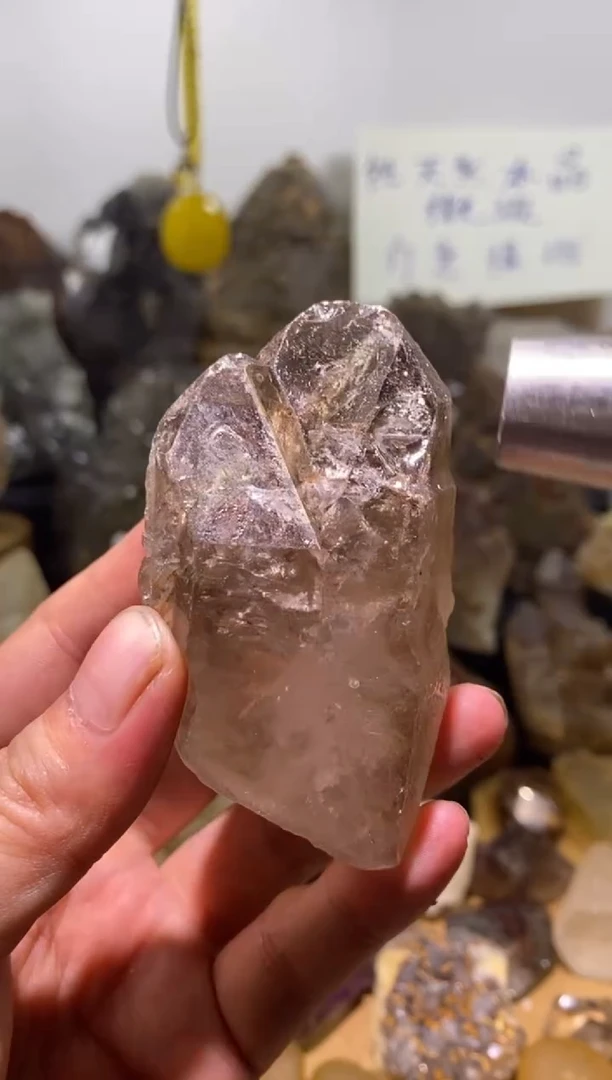 水晶珠宝半成品未镶嵌4号126g骸骨水晶原石+双隐山