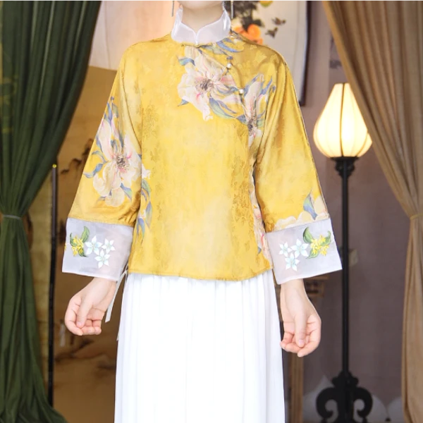 【琉璃黄+天青色双色可选】繁枝上衣951119480