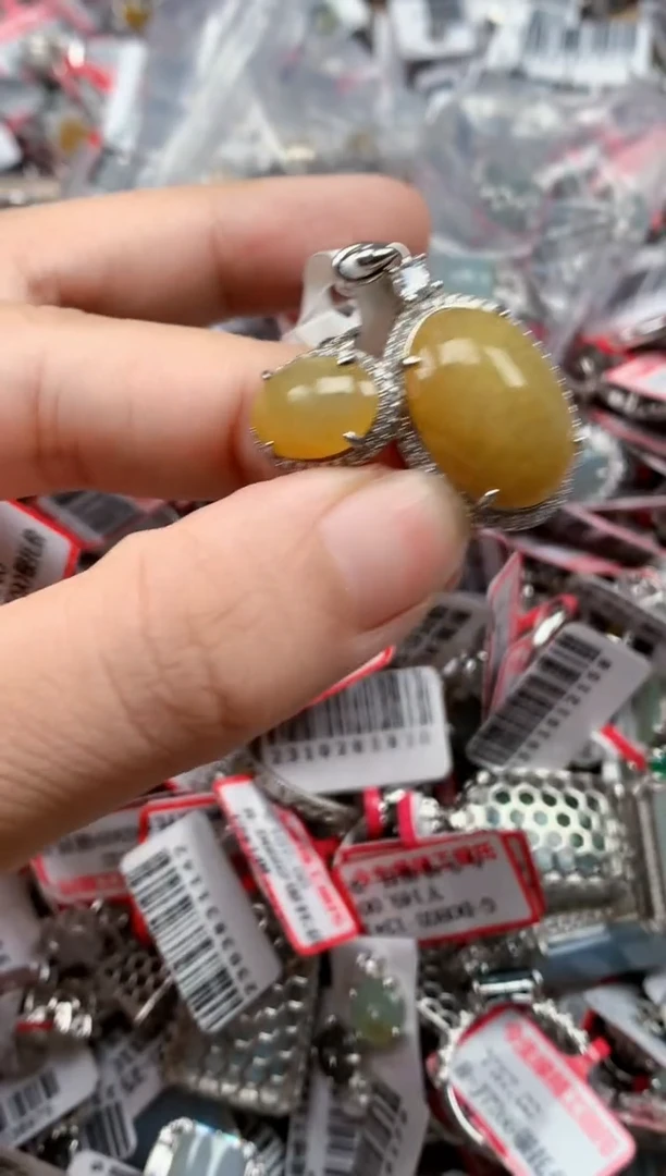 银S925镶嵌戒指翡翠天然A货缅甸翡翠