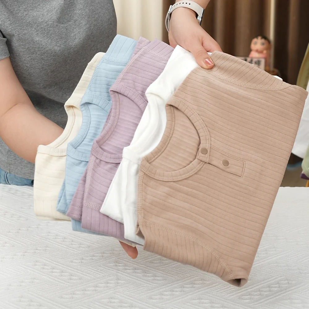 宝宝春秋打底衣婴童单上衣坑条棉质打底纯色休闲长袖百搭T恤-223