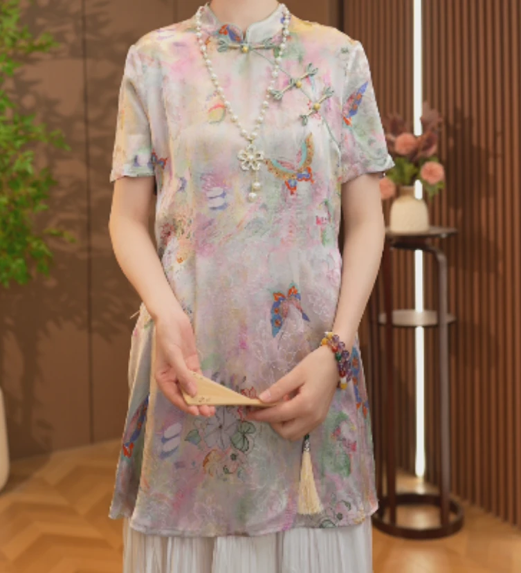 【挽梦】国风蝴蝶提花斜襟上衣2025B77619—思思