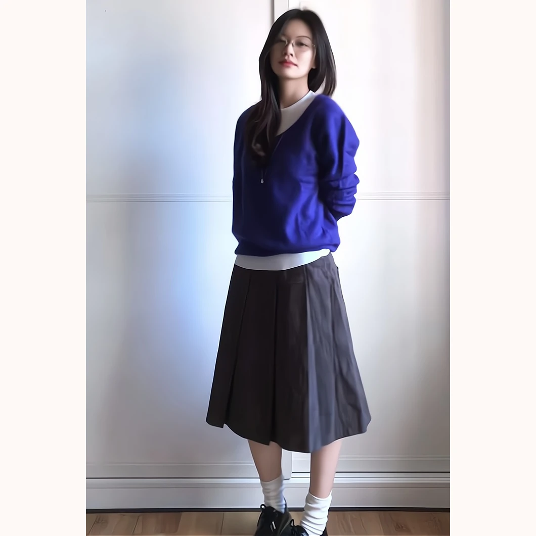 秋季时尚穿搭一整套女2025新款试师气质所以流行百搭半身裙两件套